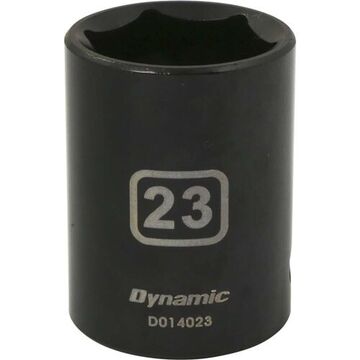 Standard Length Impact Socket, 23 mm Socket, 1/2 in Drive, 1.65 in lg, Steel