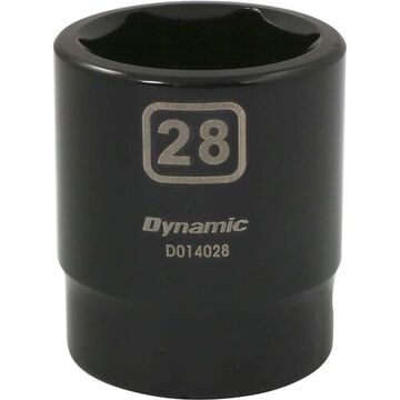 Standard Length Impact Socket, 28 mm Socket, 1/2 in Drive, 1.81 in lg, Steel