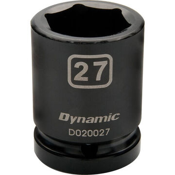 Standard Length Impact Socket, 27 mm Socket, 3/4 in Drive, 2.05 in lg, Steel