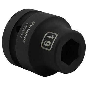 Standard Length Impact Socket, 19 mm Socket, 1 in Drive, 2.28 in lg, Steel