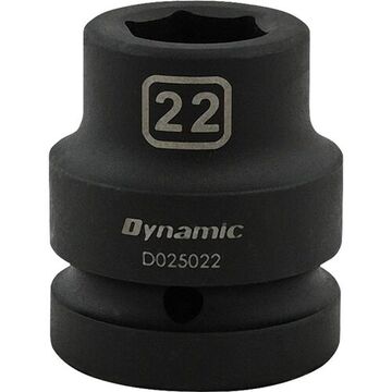 Standard Length Impact Socket, 22 mm Socket, 1 in Drive, 2.28 in lg, Steel