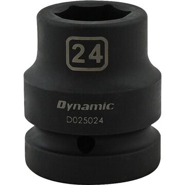 Standard Length Impact Socket, 24 mm Socket, 1 in Drive, 2.28 in lg, Steel
