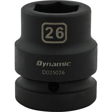Standard Length Impact Socket, 26 mm Socket, 1 in Drive, 2.28 in lg, Steel