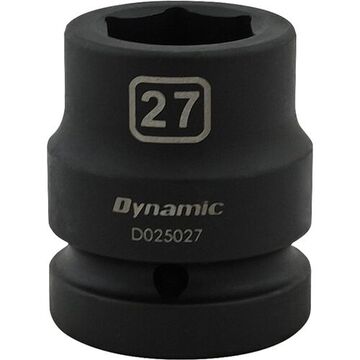 Standard Length Impact Socket, 27 mm Socket, 1 in Drive, 2.28 in lg, Steel