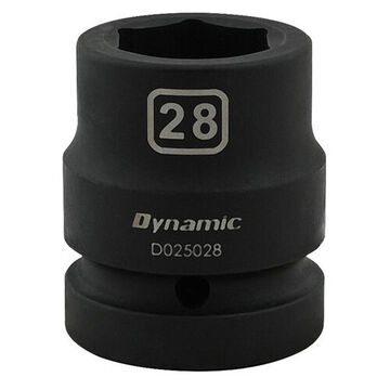 Standard Length Impact Socket, 28 mm Socket, 1 in Drive, 2.28 in lg, Steel