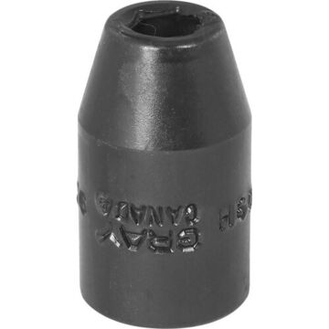 Regular Length Impact Socket, 9 mm Socket, 1/2 in Drive, 38 mm lg, Steel