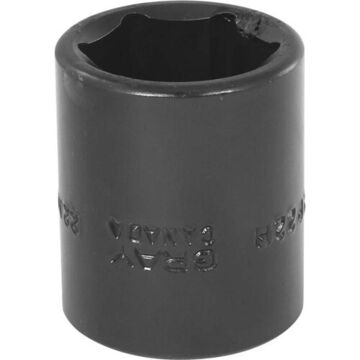 Regular Length Impact Socket, 22 mm Socket, 1/2 in Drive, 45 mm lg, Steel