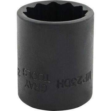 Standard Length Impact Socket, 23 mm Socket, 1/2 in Drive, 38 mm lg, Steel