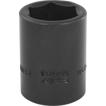 Regular Length Impact Socket, 23 mm Socket, 1/2 in Drive, 45 mm lg, Steel