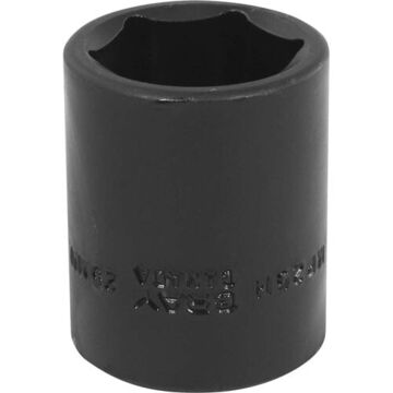 Regular Length Impact Socket, 25 mm Socket, 1/2 in Drive, 45 mm lg, Steel