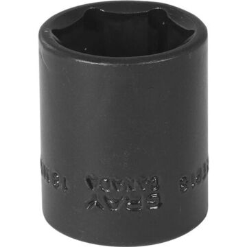 Standard Length Impact Socket, 18 mm Socket, 3/8 in Drive, 30 mm lg, Steel