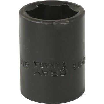 Regular Length Impact Socket, 3/4 in Socket, 1/2 in Drive, 1.5 in lg, Steel