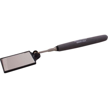 Swivel Head Inspection Mirror, 1-3/4 in wd, 2-1/2 in lg, Rectangular, 10 to 36 in lg, Telescopic Cushion Grip