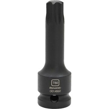 Standard Length Impact Socket Bit, T60 Bit, 1/2 in Drive, Square, 2.9 in lg