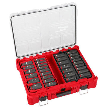 Socket Set Impact, 31-piece, Molybdenum Steel, Chrome