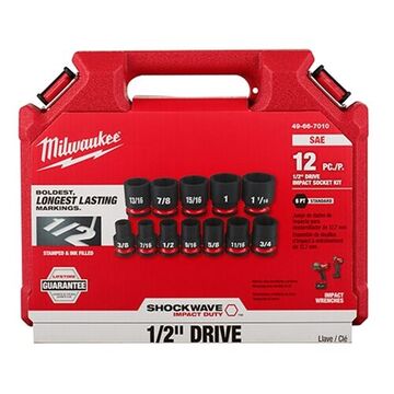 Socket Set Square Impact, 12-piece, Forged Steel