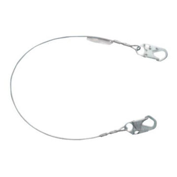 Restraint Lanyard, 400 lb, 3 ft lg, 1-Leg, Gray, 36C Small Snap Hooks