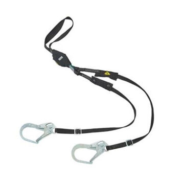 Utility Shock Absorbing Lanyard, 130 to 310 lb, 6 ft lg, 2-Leg, 36CL Large Snaphooks