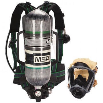 High Pressure Industrial SCBA, M Mask, 45 min, 4500 psi, Carbon