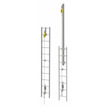 Vertical Ladder Lifeline Kit, 400 lb, 20 ft lg, Silver, Stainless Steel