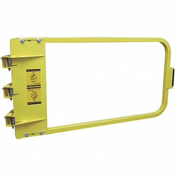 Self Closing Ladder Safety Gate, Steel, Yellow, Powder Coated