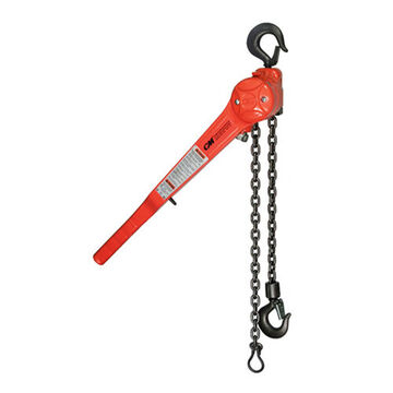 Puller Lever Chain Hoist, 3/4 ton, 10 ft ht Lifting, 58 lb, 1-31/64 in