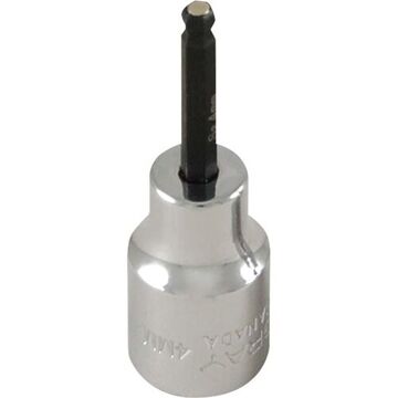 Standard Length Magnetic Socket, Ball, 4 mm Bit, 3/8 in Drive, 31 mm lg