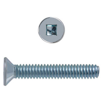 Machine Screw, 1/4 in-20, 1/2 in lg, Stainless Steel, Socket, Zinc, Square/Slotted