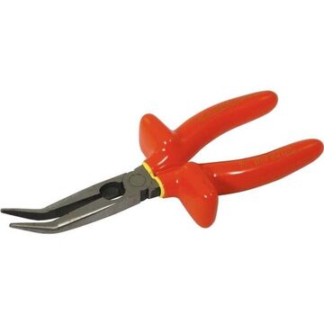 Insulated Bent Needle Nose Plier, 2-3/4 in lg, Steel