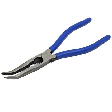 Needle Nose Plier, 8 in Nominal, 40 deg Bend, 2 in lg, Steel