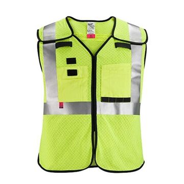 Breakaway High Visibility Mesh Safety Vest, S/M, Yellow, Polyester, 107-2020 Class 2 Type R, 38 to 42 in Chest