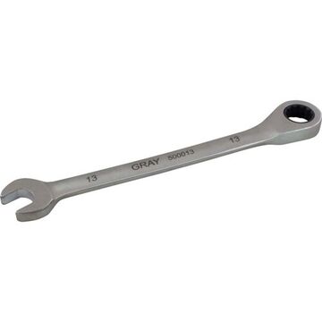 Fixed Head Ratcheting Wrench, 13 Mm Opening, Ratcheting, 6.9 In Lg, 12-point, Stainless Steel