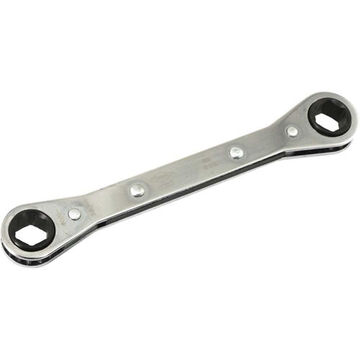 Flat Box End Ratcheting Wrench, 1/2 X 9/16 In Opening