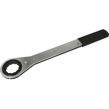 Flat Box End Ratcheting Wrench, 1-3/4 In Opening, Ratcheting, 19 In Lg, 12-point