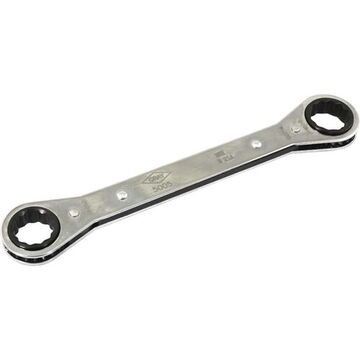 Flat Box End Ratcheting Wrench, 3/4 X 7/8 In Opening, Ratcheting, 9-1/4 In Lg, 12-point