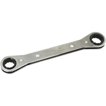 Flat Box End Ratcheting Wrench, 5/8 X 3/4 In Opening, Ratcheting, 8 In Lg, 12-point