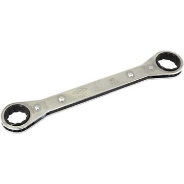 Flat Box End Ratcheting Wrench, 13/16 X 15/16 In Opening, Ratcheting, 9-1/4 In Lg, 12-point