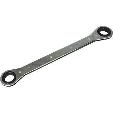 Flat Box End Ratcheting Wrench, 1 X 1-1/16 In Opening, Ratcheting, 15 In Lg, 12-point