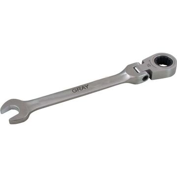 Flex Head Ratcheting Wrench, 8 Mm Opening, Ratcheting, 143 Mm Lg, 12-point, Stainless Steel