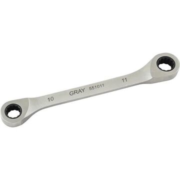 Box End Fixed Head Ratcheting Wrench, 10 X 11 Mm Opening, Ratcheting, 157 Mm Lg, 12-point, Stainless Steel
