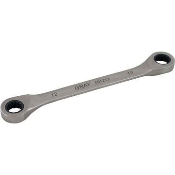Box End Fixed Head Ratcheting Wrench, 12 X 13 Mm Opening, Ratcheting, 165 Mm Lg, 12-point, Stainless Steel