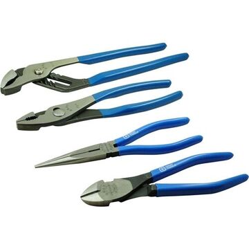 Plier Set, 4-Piece, 12 in lg