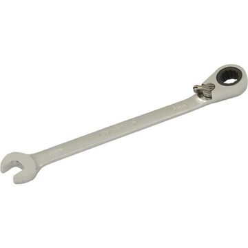 Reversible Ratcheting Wrench, 8 Mm Opening, Ratcheting, 5.31 In Lg, 12-point, Steel