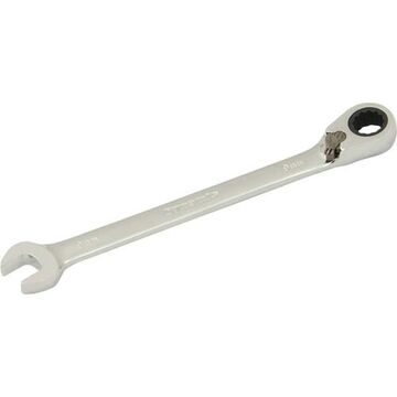 Reversible Ratcheting Wrench, 9 Mm Opening, Ratcheting, 5.59 In Lg, 12-point, Steel