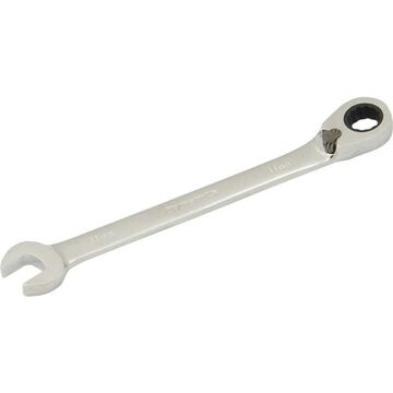 Reversible Ratcheting Wrench, 11 Mm Opening, Ratcheting, 6.57 In Lg, 12-point, Steel