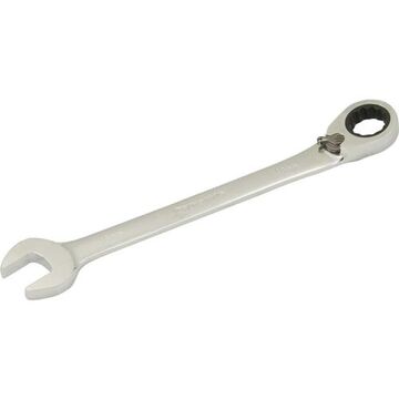 Reversible Ratcheting Wrench, 18 Mm Opening, Ratcheting, 9.37 In Lg, 12-point, Steel