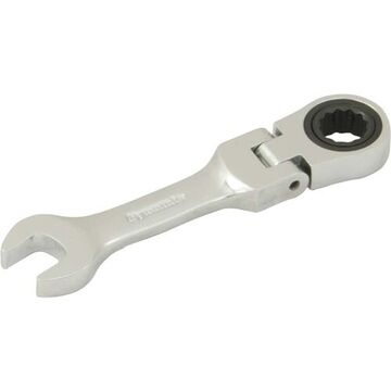 Flex Head Ratcheting Wrench, 3/8 In Opening, Ratcheting, 3.76 In Lg, 12-point, Steel