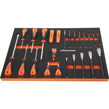 Hex Key Screwdriver Punch and Chisel Set, 15 in lg, 25-Piece