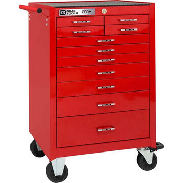 Roller Cabinet, 11 Drawers, 26 in, 11,307 cu in, Powder Coated