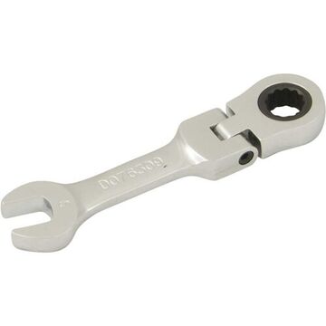 Flex Head Ratcheting Wrench, 9 Mm Opening, Ratcheting, 3.76 In Lg, 12-point, Steel